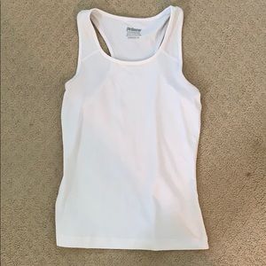 white athletic tank top